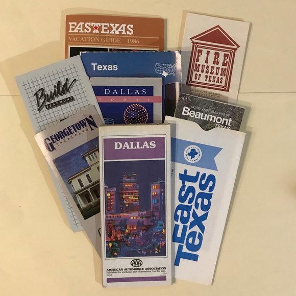 VINTAGE 1980s Texas Travel Brochures and Map - Picture 1 of 16